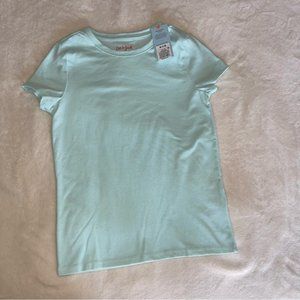 Cat & Jack girls T-shirt cool mint,solid short sleeve,M 7/8,soft,